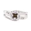 Image 2 : 14KT White Gold 0.40 ctw Diamond Princess Semi-mount Ring