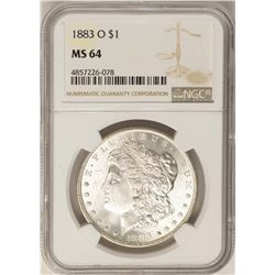 1883-O $1 Morgan Silver Dollar Coin NGC MS64