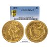 Image 1 : 1878 $3 Indian Princess Head Gold Coin PCGS MS62