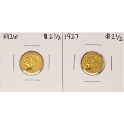 Lot of 1926-1927 $2 1/2 Indian Head Quarter Eagle Gold Coins