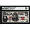 Image 1 : 1907 $5 Woodchopper Legal Tender Note Fr.91 PMG Very Fine 30