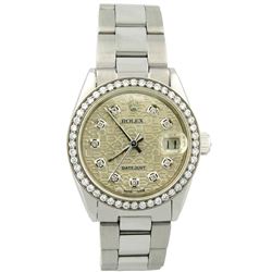 Rolex Ladies Datejust Stainless Steel 31mm Silver Jubilee Diamond Dial Watch