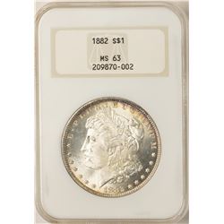 1882 $1 Morgan Silver Dollar Coin NGC MS63