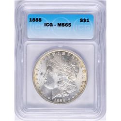 1888 $1 Morgan Silver Dollar Coin ICG MS65