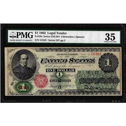 1862 $1 Legal Tender Note Fr.16c PMG Choice Very Fine 35