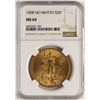 Image 1 : 1908 $20 No Motto Saint Gaudens Double Eagle Gold Coin NGC MS64