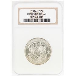 1924 Huguenot-Walloon Tercentenary Commemorative Half Dollar Coin NGC MS65