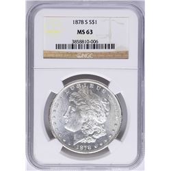1878-S $1 Morgan Silver Dollar Coin NGC MS63