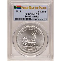 2018 South Africa Krugerrand Silver Coin PCGS MS70 First Issue