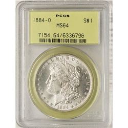 1884-O $1 Morgan Silver Dollar Coin PCGS MS64 Old Green Holder