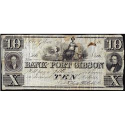 1800's $10 Bank of Port Gibson Obsolete Note