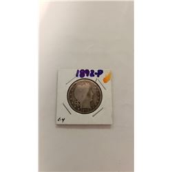 1892 P Barber Quarter