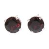 Image 1 : 14k White Gold 3.28 ctw Round Garnet  Simple 7.06mm Stud Earrings