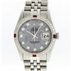 Rolex Mens Stainless Steel Meteorite Diamond And Ruby Datejust Wristwatch