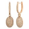 18k Rose Gold 3.76CTW Brown Diamonds Earrings, (SI2-SI3/Gold)
