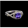 14KT White Gold 1.22 ctw Tanzanite and Diamond Ring