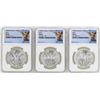Lot of 1982Mo/1983Mo/1985Mo Mexico Libertad Onza Silver Coins NGC MS66