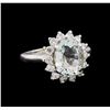 2.81 ctw Aquamarine and Diamond Ring - 14KT White Gold