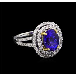 14KT White and Yellow Gold 3.20 ctw Tanzanite and Diamond Ring