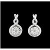 0.68 ctw Diamond Earrings - 14KT White Gold