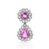 14k White Gold 2.24CTW Pink Sapphire and Diamond Pendant, (SI2-SI3/Pink/H-I)