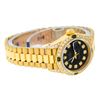 Image 3 : Rolex Ladies 18K Yellow Gold Black Diamond And Emerald President Wristwatch With