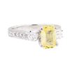 1.90 ctw Yellow Sapphire And Diamond Ring - 18KT Yellow Gold
