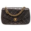 Image 1 : Chanel Black Lambskin Leather Vintage Envelope Single Flap Bag
