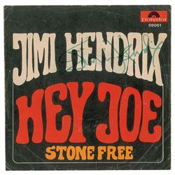 Jimi` Hendrix Signed 45 RPM Record Sleeve