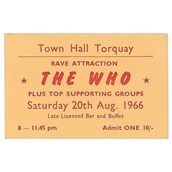 The Who 1966 Torquay Concert Ticket