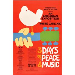 Woodstock Poster Signed by Michael Lang
