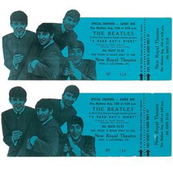 Beatles Pair of A Hard Day's Night Tickets