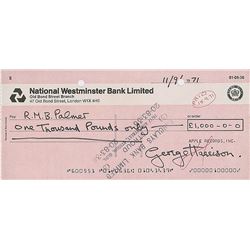 Beatles: George Harrison Signed Check