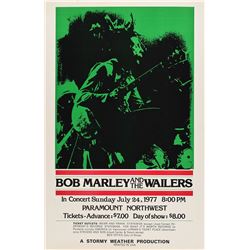 Bob Marley 1977 Portland Concert Poster
