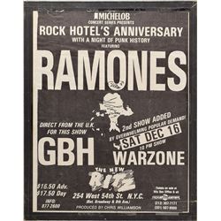 Joey Ramone Signed 1989 New York Concert Poster