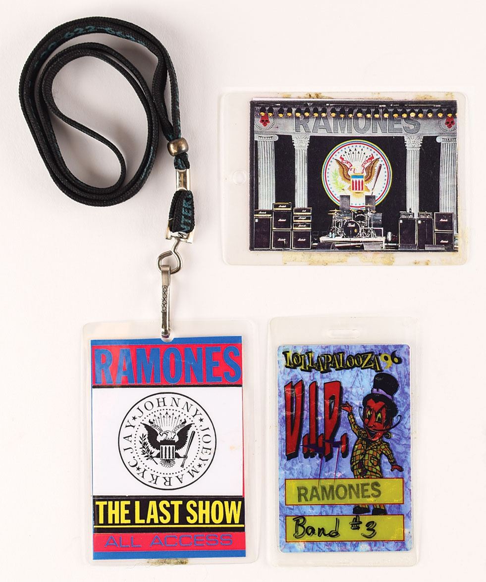 Ramones Group Of 3 Backstage Passes