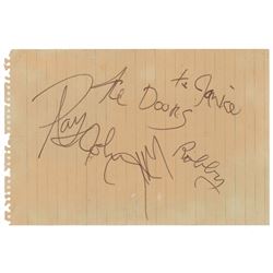 The Doors Signatures and 1967 Handbill