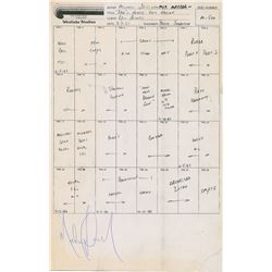 Michael Jackson Signed Mastering Sheet