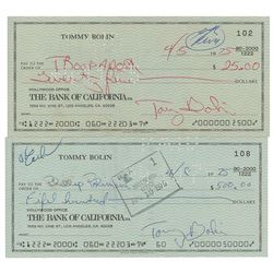 Tommy Bolin Pair of Signed Checks