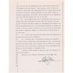 Elton John Signed Document