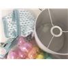 Image 3 : Assorted Household Items- Hand Towel, Easter Eggs, Drink Charms, Brackets, Floor Protectors, Lamp Sh