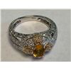 Image 2 : Natural Citrine / Diamond (1.36ct) Ring Size 7.25, Appraised $7,100.00