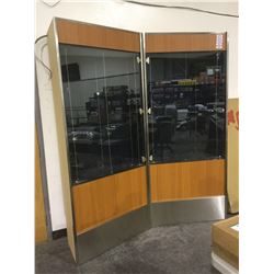 Display Cabinet 2 door upright locking doors wood trim