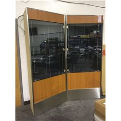 Display Cabinet 2 door upright locking doors wood trim