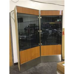 Display Cabinet 2 door upright locking doors wood trim