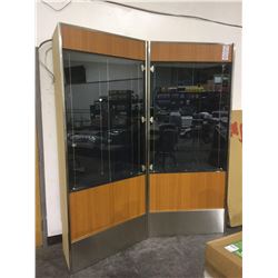Display Cabinet 2 door upright locking doors wood trim