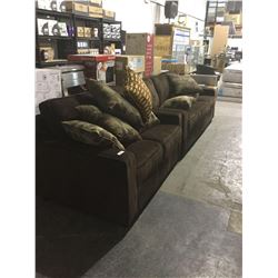 NEWLanden Love Seat and Sofa Set w/ Throw Pillows Lot of 2