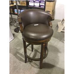 Wooden Brown Cushioned Bar Stool