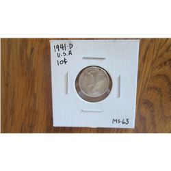 1941-D USA 10 Cent