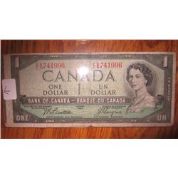 1954 Canada 1 Dollar ERROR NOTE